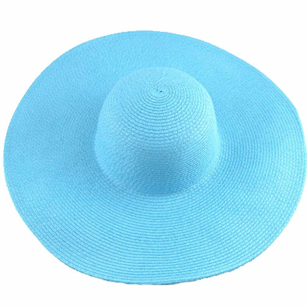 Sun Hat Widen Brim Sun Protection Solid Color Summer Outdoor Fashion Ladies Big Brimmed Straw Hat Women Accessories Image 8