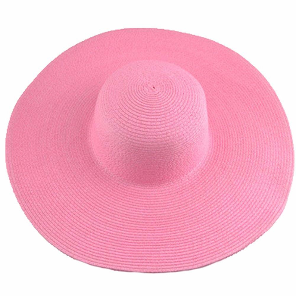 Sun Hat Widen Brim Sun Protection Solid Color Summer Outdoor Fashion Ladies Big Brimmed Straw Hat Women Accessories Image 12