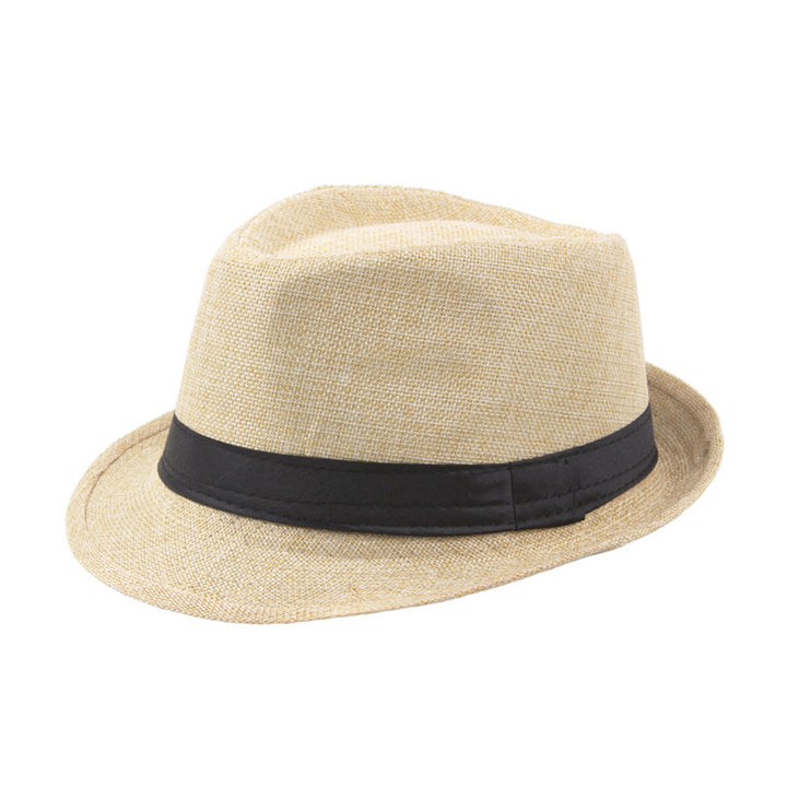 Fedora Hat Wide Brim Sun Protection Solid Color Panama Cap Boater Summer Beach Sunhat for Vacation Image 11