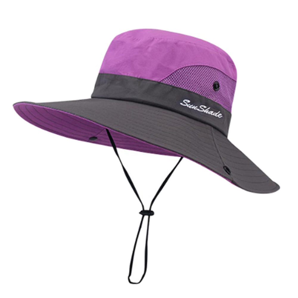 Anti-UV Patchwork Color Adjustable Straps Sun Hat Wide Brim Panama Hunting Fishing Sun Hat Outdoor Supplies Image 6
