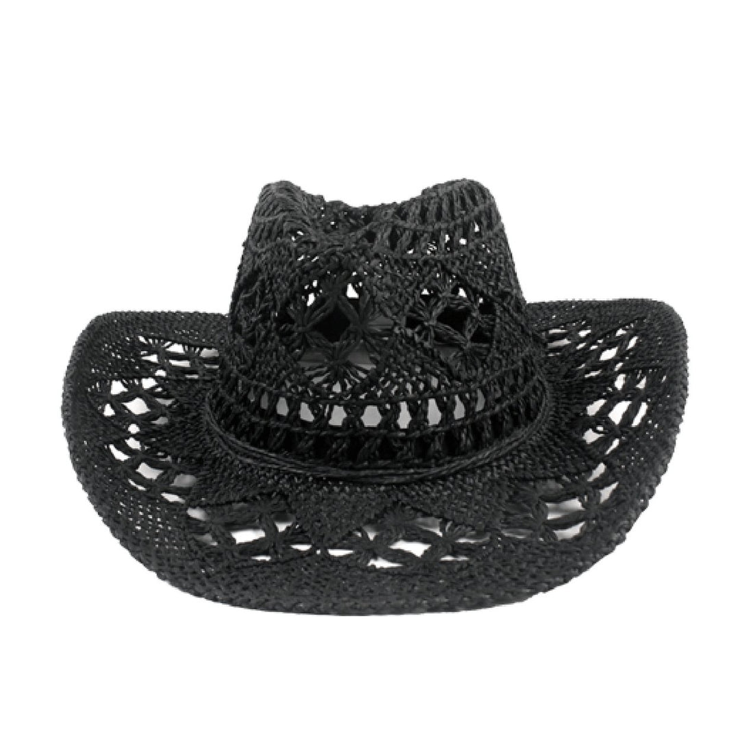 Cowboy Hat Classic Vintage Hollow Out Unisex Curled Edge Wide Brim Men Sun Hat Fishing Hat Image 12