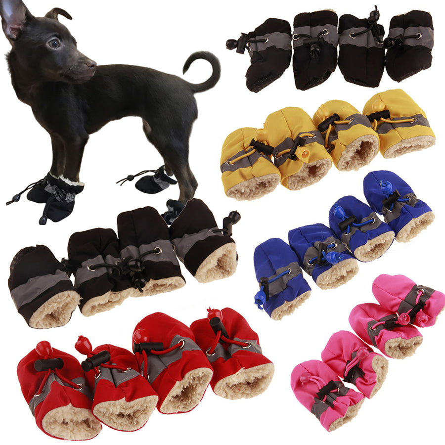 4Pcs/Set Pet Dog Puppy Non-Slip Soft Shoes Covers Rain Boots Footwear for Home Image 1