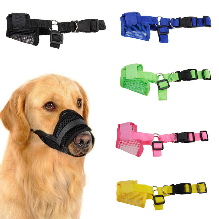 Pet Muzzle Anti-Biting Wear Resistant Polyester Drinkable Cozy Dog Muzzle Anti-Barking Mouth Cover for Home Image 7