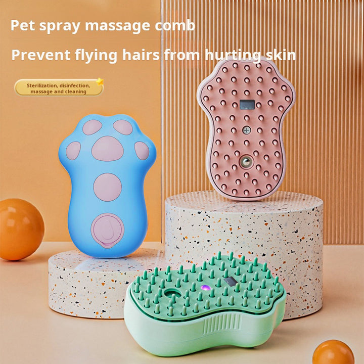 Pet Steamy Brush Cat Paw Shape Electric Steamer Spray Massage Brush Kitten Tangled Loose Hair Removal Grooming Tool Pet Image 7
