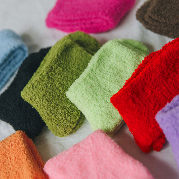 1 Pair Floor Socks Super Soft Ultra-thick Cotton Middle Tube Fluffy Autumn Winter Floor Socks for Home Image 8