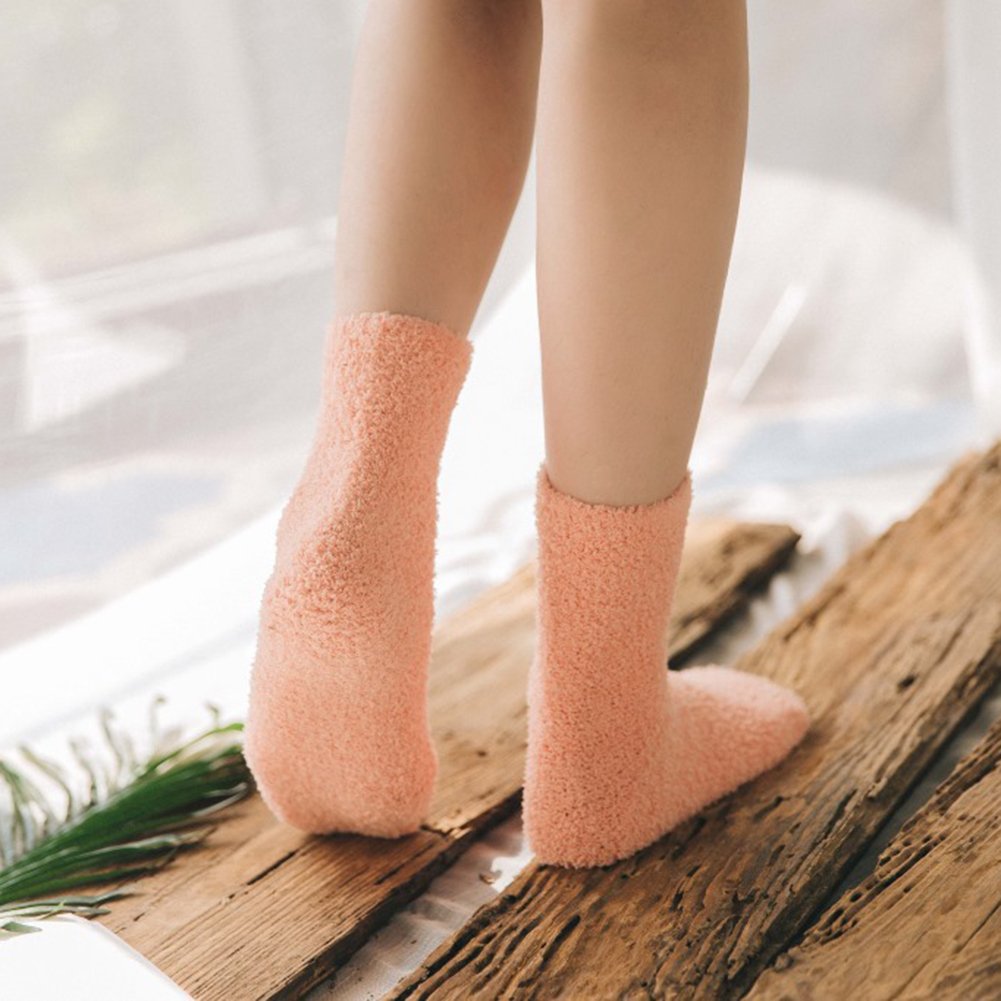 1 Pair Floor Socks Super Soft Ultra-thick Cotton Middle Tube Fluffy Autumn Winter Floor Socks for Home Image 10
