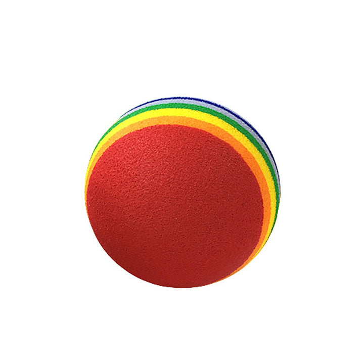 Funny Pet Dog Puppy Cat Rainbow Striped Chewing Interactive Ball Teething Toy Image 3