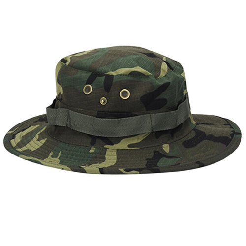 Sun Hat Snap Closure Wide Brim Multipurpose Camouflage Bucket Boonie Hat for Hunting Image 4