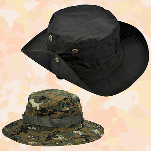 Sun Hat Snap Closure Wide Brim Multipurpose Camouflage Bucket Boonie Hat for Hunting Image 8