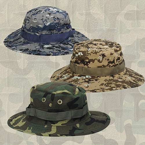 Sun Hat Snap Closure Wide Brim Multipurpose Camouflage Bucket Boonie Hat for Hunting Image 10