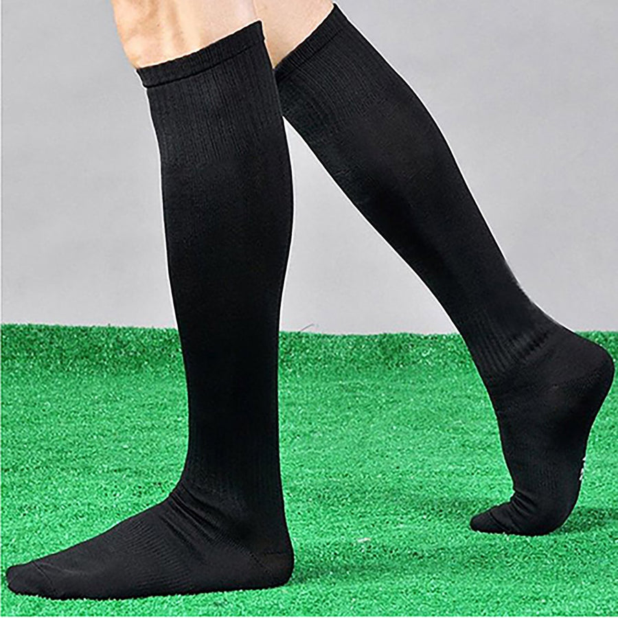 1 Pair Long Socks Solid Color Sweat Absorbent Good Elasticity Men Over Knee Sports Socks for Outdoor Activities Image 1