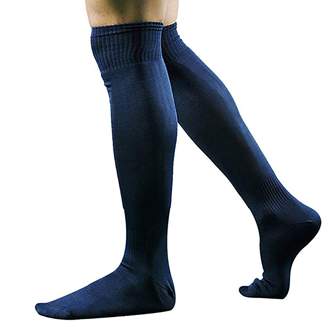 1 Pair Long Socks Solid Color Sweat Absorbent Good Elasticity Men Over Knee Sports Socks for Outdoor Activities Image 4
