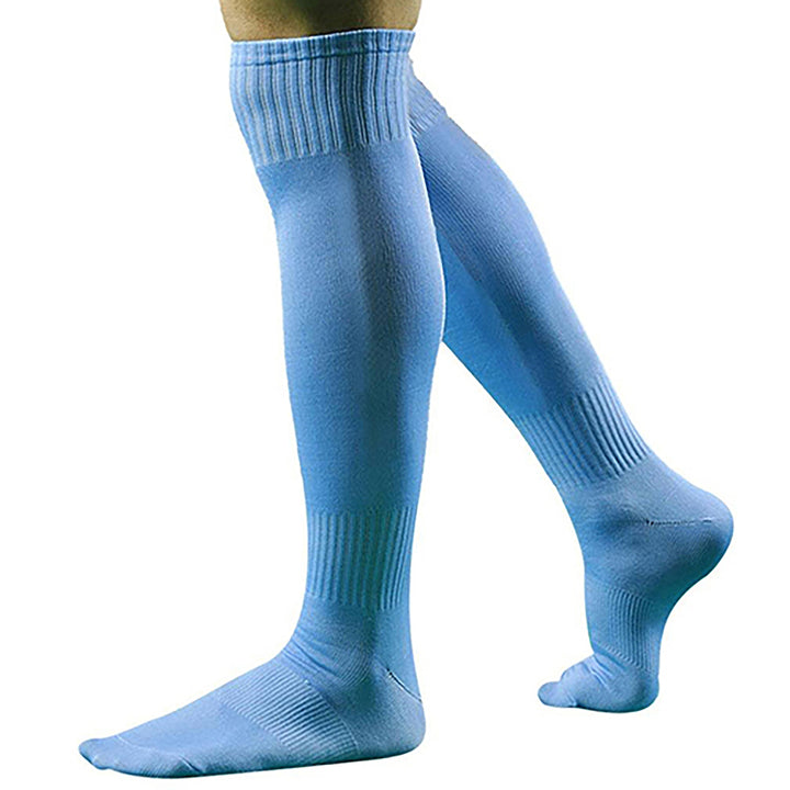 1 Pair Long Socks Solid Color Sweat Absorbent Good Elasticity Men Over Knee Sports Socks for Outdoor Activities Image 4