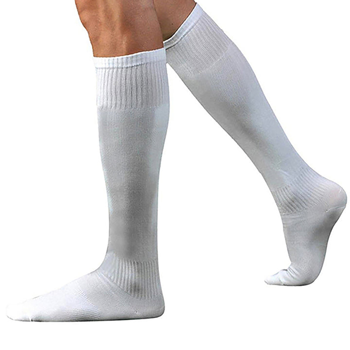 1 Pair Long Socks Solid Color Sweat Absorbent Good Elasticity Men Over Knee Sports Socks for Outdoor Activities Image 6