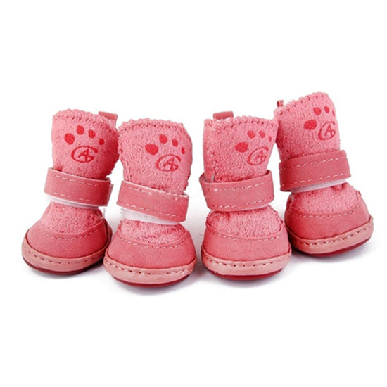 Pet Dog Winter Anti-Skid Comfy Walking Warm Cozy Berber Fleece Shoes Snow Boots Image 2