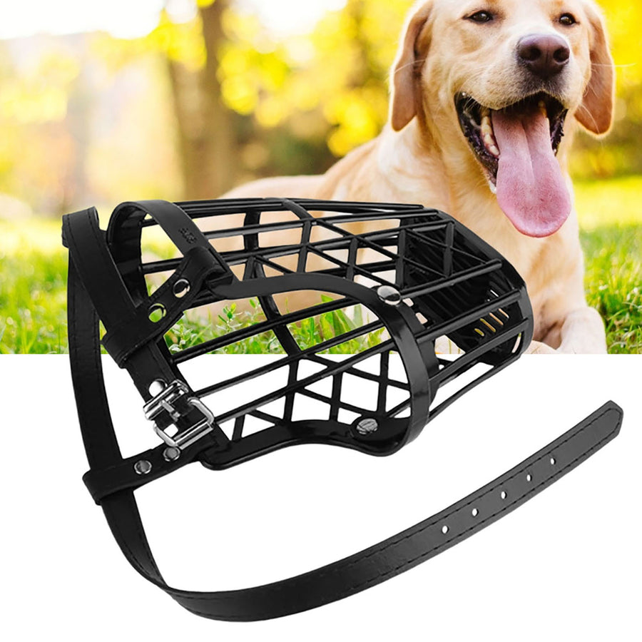 Dog Muzzle Hollow Out Breathable Plastic Puppy Dog Muzzles Anti-Barking Mouth Cover Outdoor Training Image 1