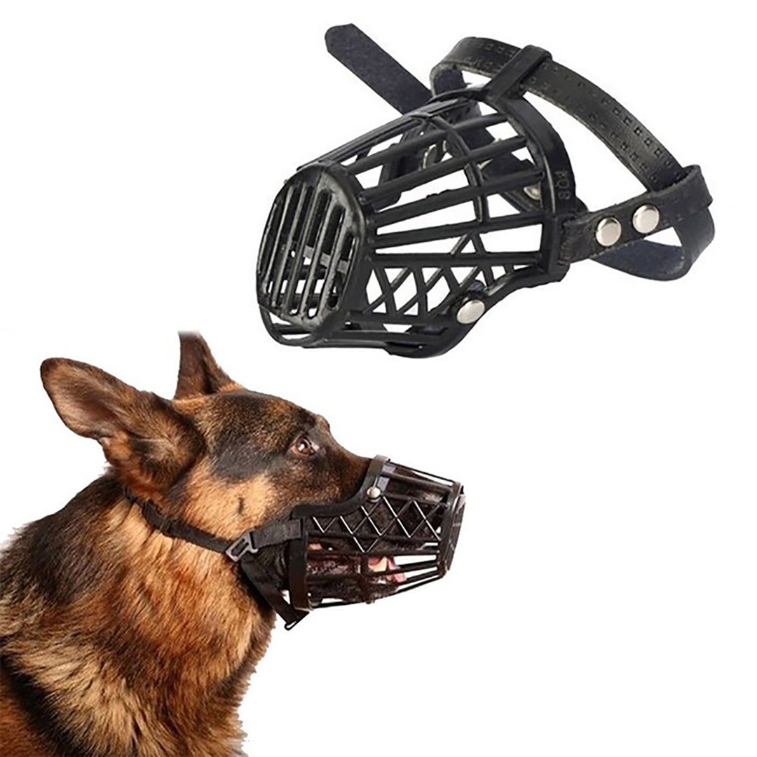 Dog Muzzle Hollow Out Breathable Plastic Puppy Dog Muzzles Anti-Barking Mouth Cover Outdoor Training Image 6