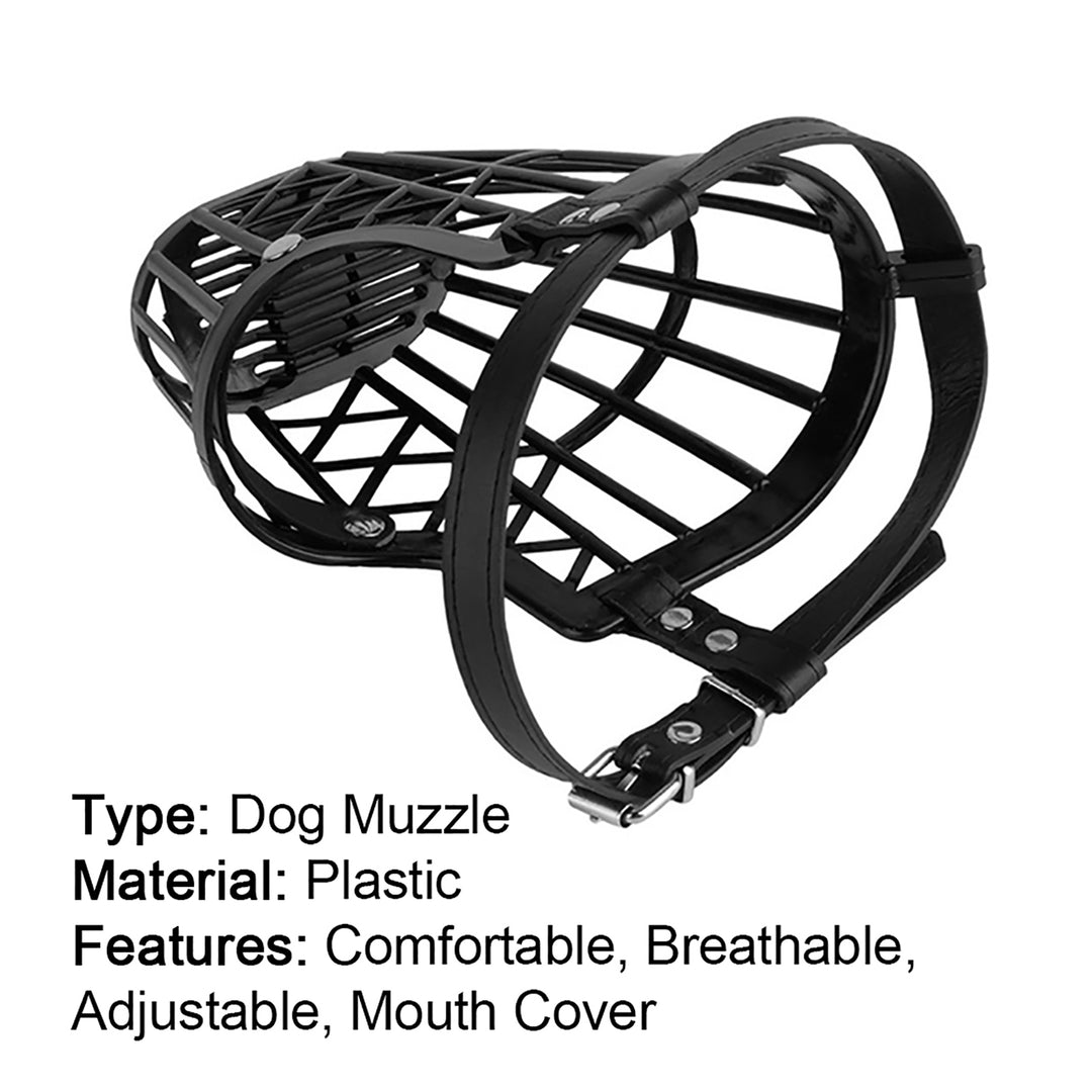 Dog Muzzle Hollow Out Breathable Plastic Puppy Dog Muzzles Anti-Barking Mouth Cover Outdoor Training Image 7