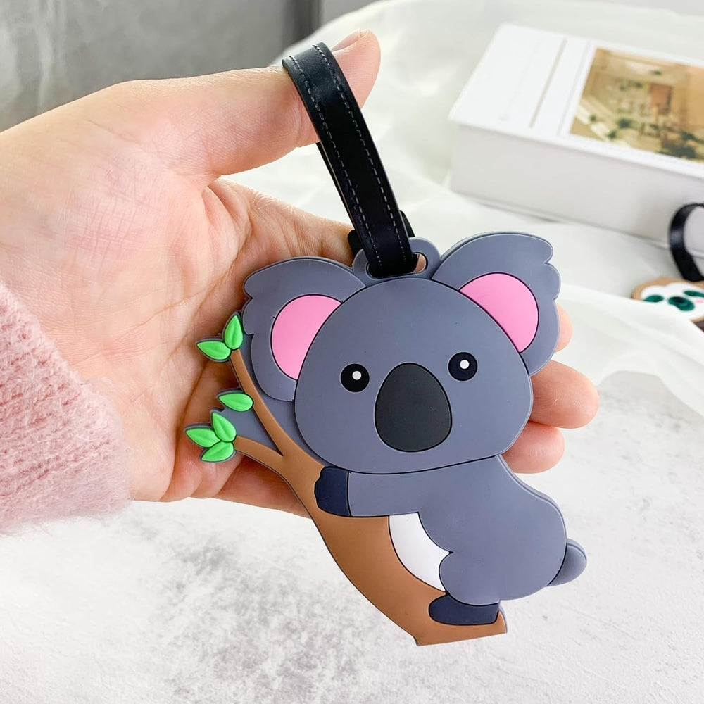 4-Pack Soft PVC Carabiner CactusPandaPineappleBear School Bags Luggage Tag Irresistibly Comfortable for Kids. Image 2