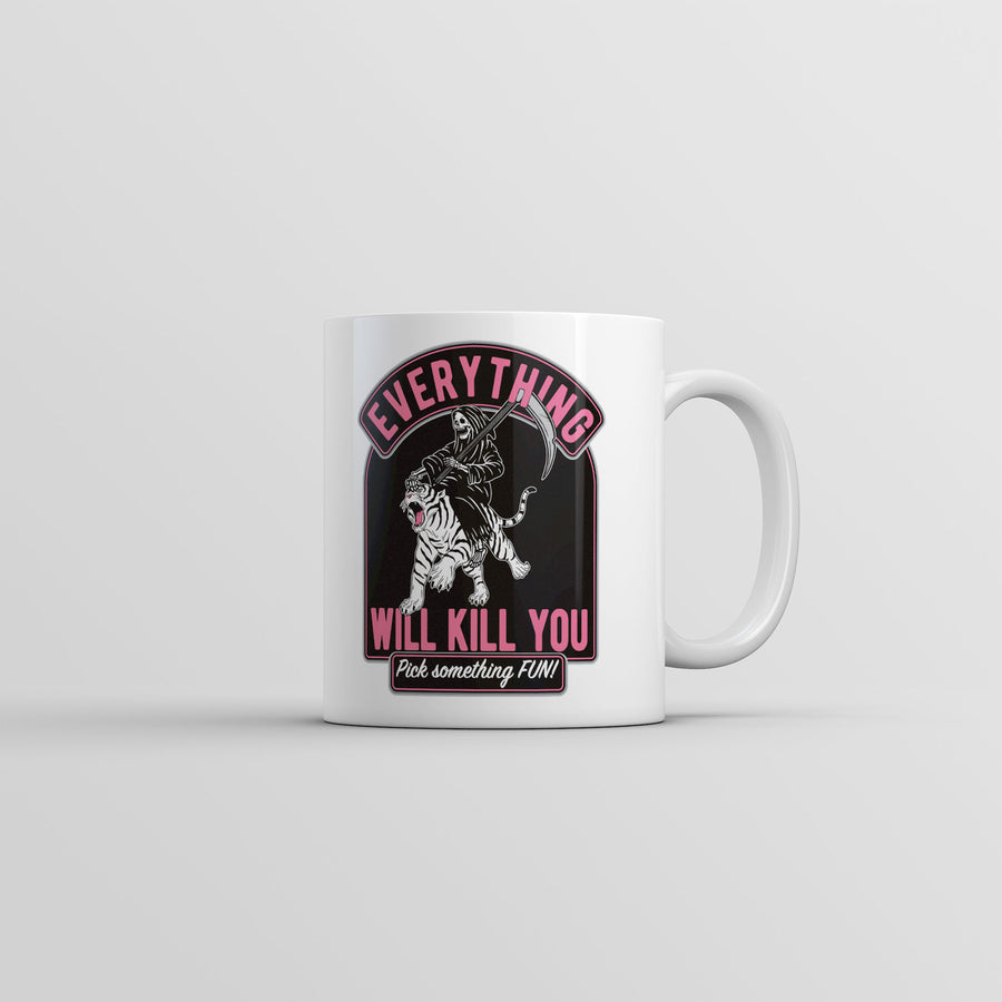 Everything Will Kill You Mug Funny Grim Reaper Graphic Coffee Cup-11oz Image 1