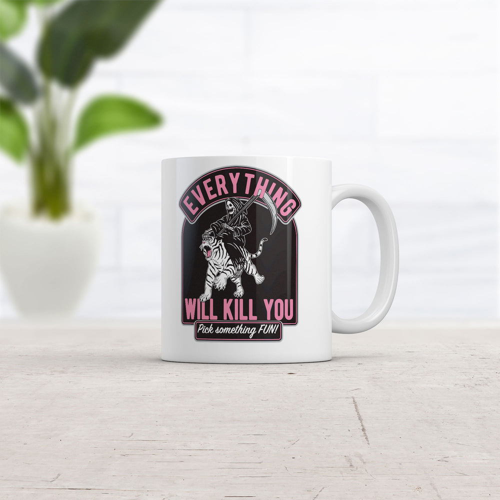 Everything Will Kill You Mug Funny Grim Reaper Graphic Coffee Cup-11oz Image 2