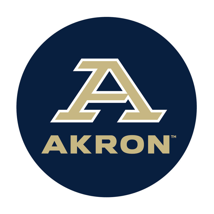 Akron Zips 4-Inch Round Shape NCAA High-Definition Magnet - Versatile Metallic Surface Adornment Image 1