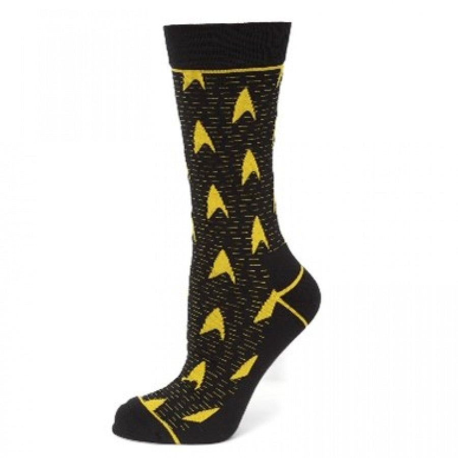 Star Trek Yellow Delta Shield Dress Socks Image 1