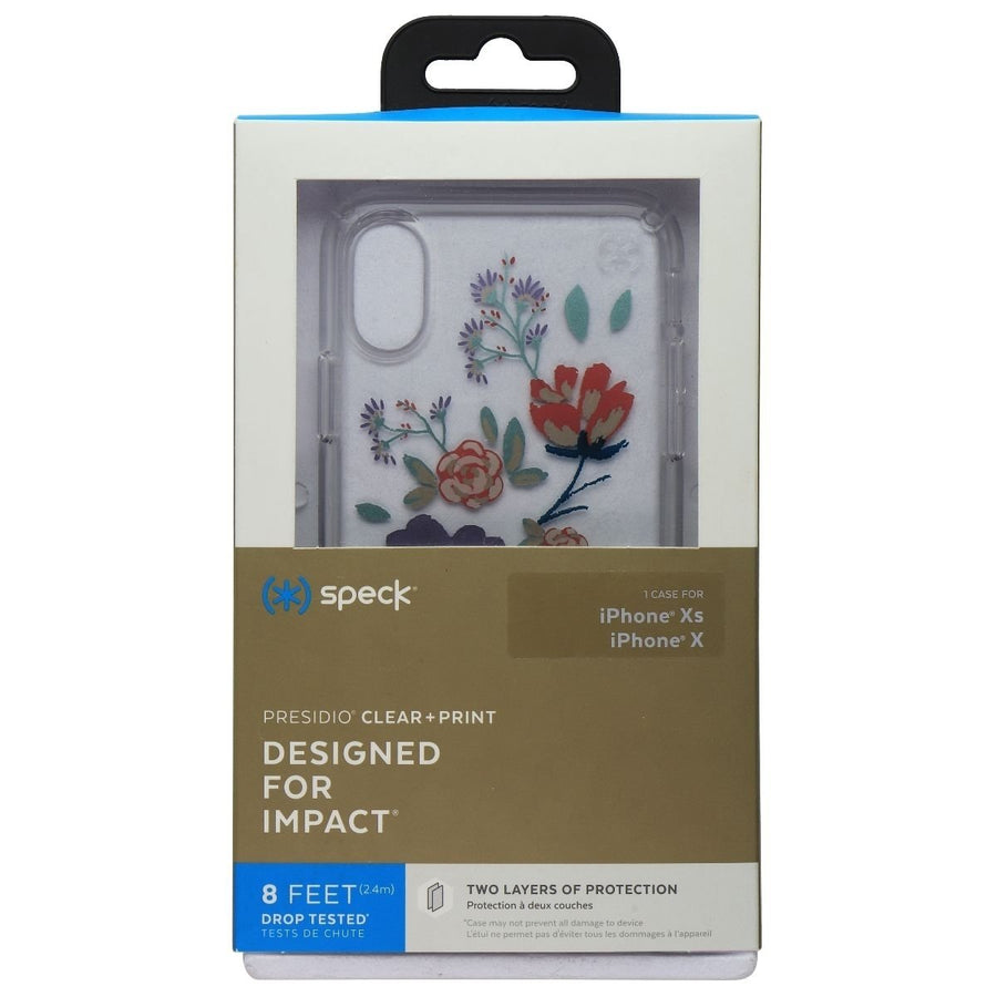 Speck Presidio Clear + Print Series Case for Apple iPhone Xs/X - Clear/Flowers (Refurbished) Image 1