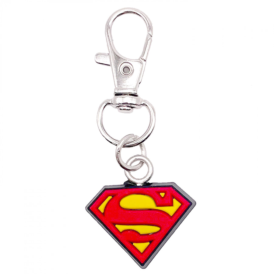 Superman Classic Logo Rubber Keychain Image 1