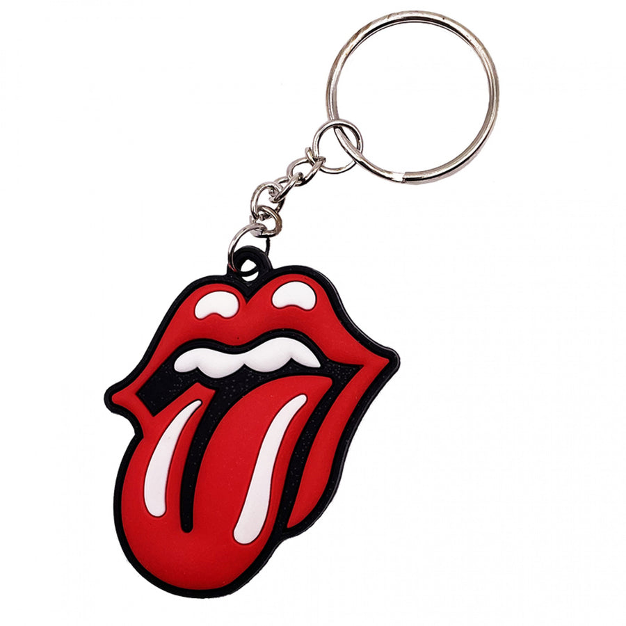 The Rolling Stones Tongue Logo Rubber Keychain Image 1