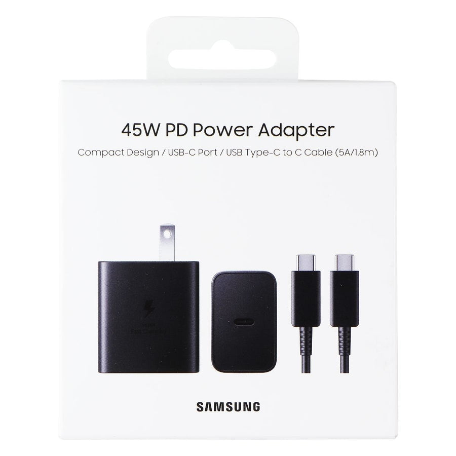 Samsung (45W) PD USB-C Power Adapter with USB-C to USB-C Cable - Black Image 1