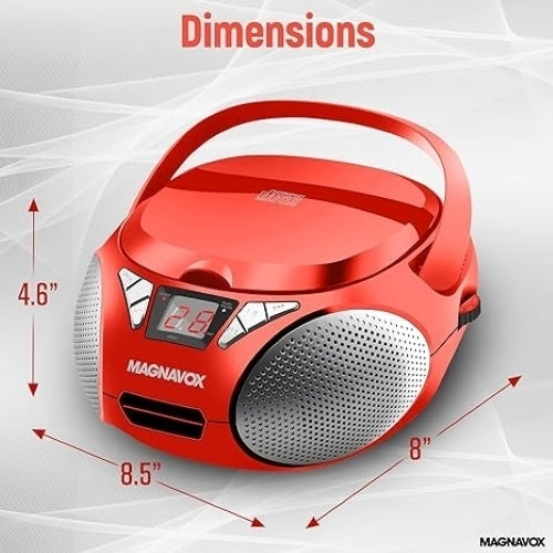 Magnavox CD Boombox With AM/FM Radio Red- Image 2