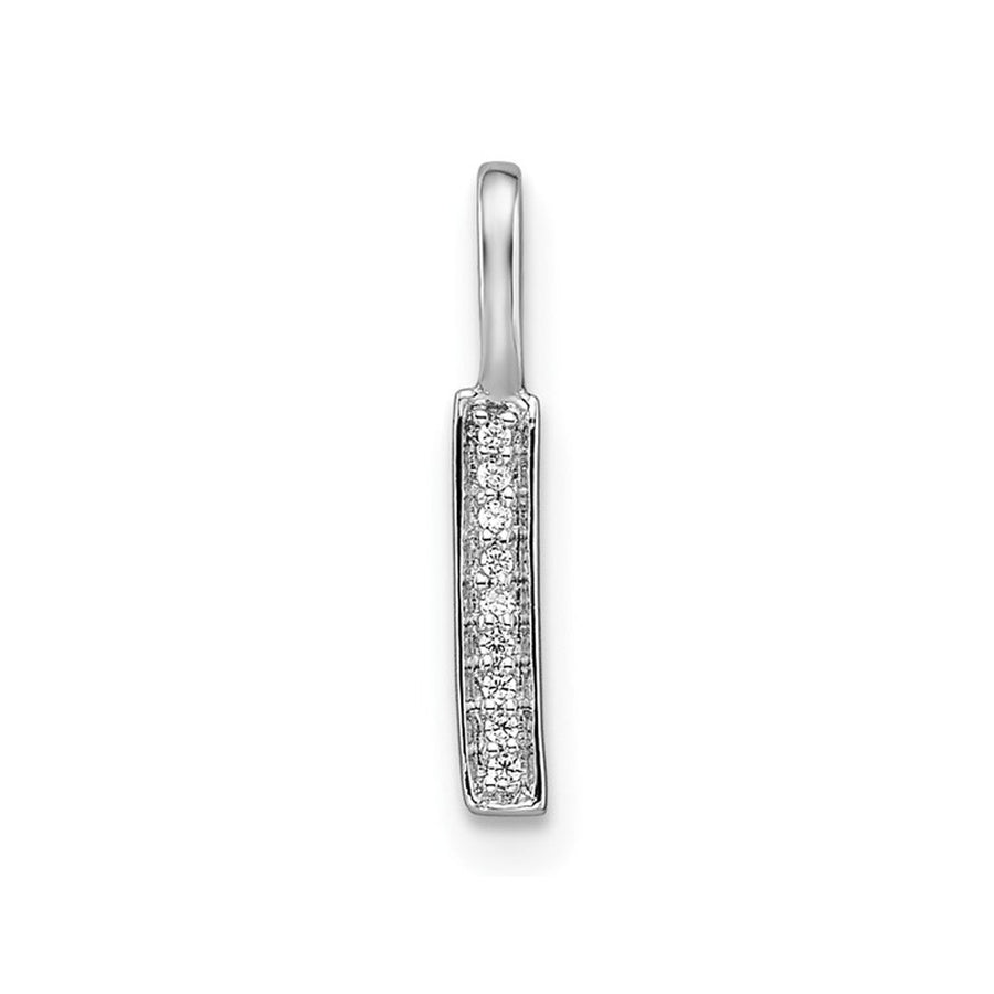 14K White Gold Initial -I- Pendant Charm with Accent Diamonds (NO CHAIN) Image 1