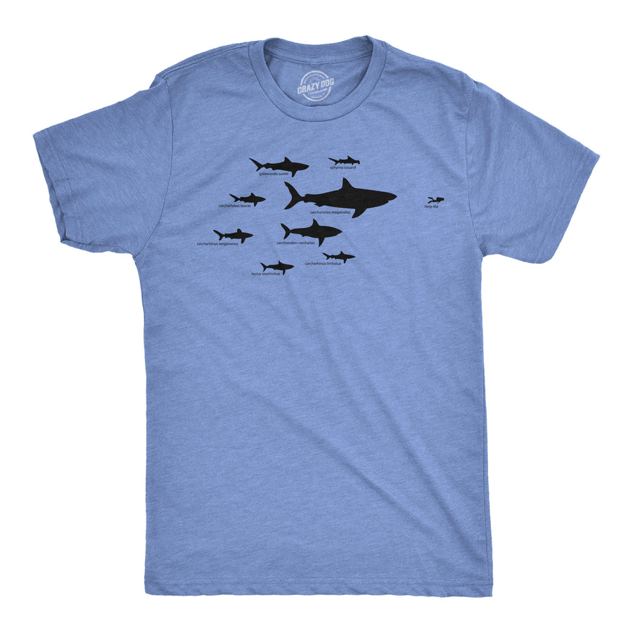 Kids Shark Hierarchy T Shirt Funny Youth Sharks Shirt I Love Sharks Tee Image 1