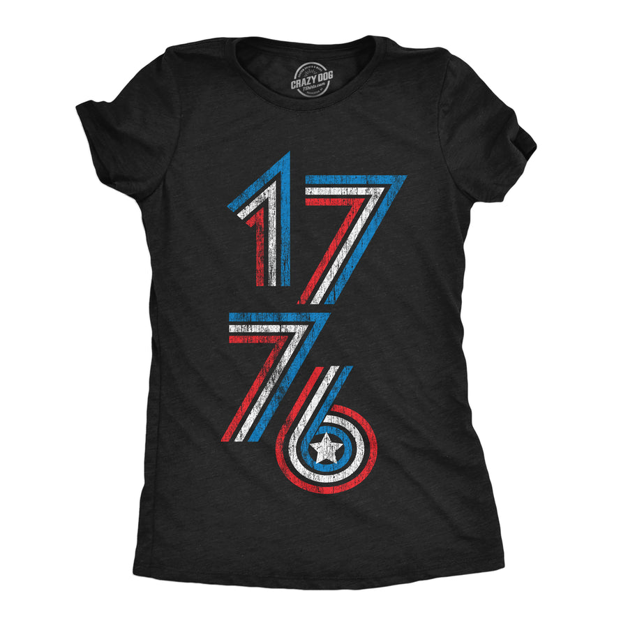 Womens 1776 Stripes Funny T Shirt Awesome Fourth Of July Graphic Tee For Ladies Image 1