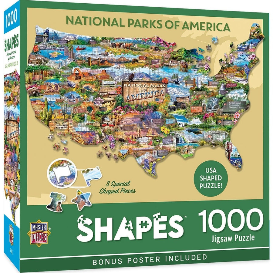 National Parks of America 1000 Piece Shaped Jigsaw Puzzle Image 1