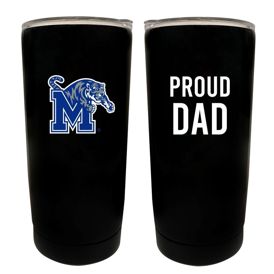 Memphis Tigers NCAA Insulated Tumbler - 16oz Stainless Steel Travel Mug Proud Dad Design Black Image 1