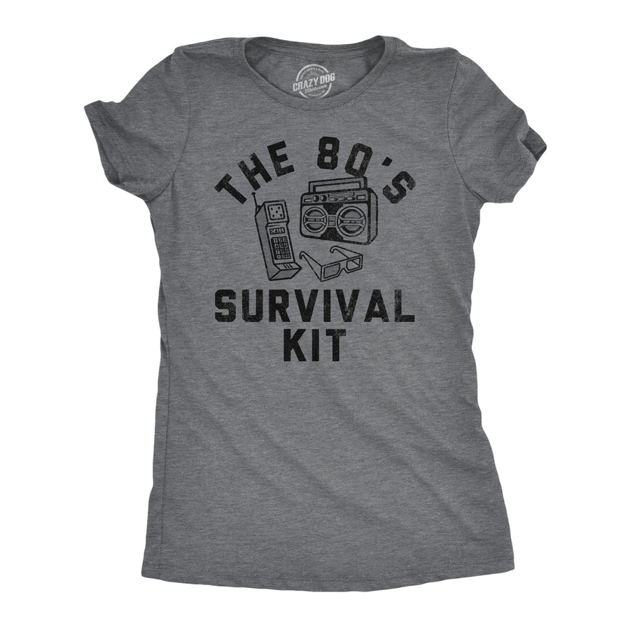Womens Funny T Shirts The 80s Survival Kit Sarcastic Retro Graphic Tee For Ladies Image 1