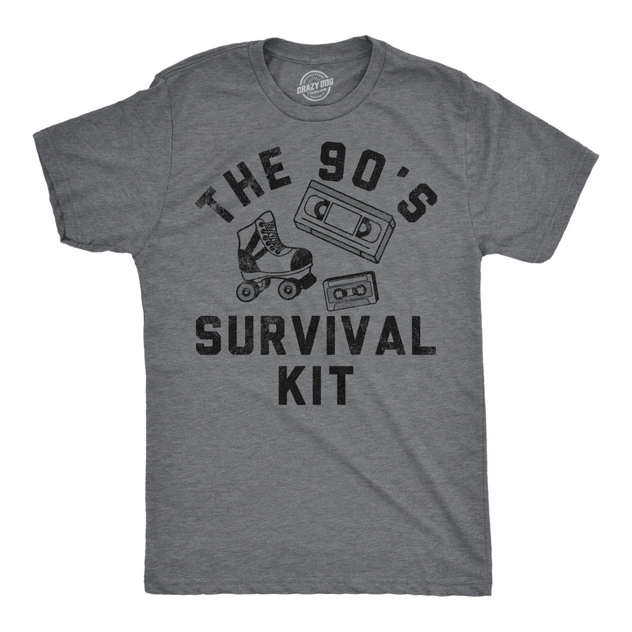 Mens Funny T Shirts The 90s Survival Kit Sarcastic Retro Graphic Tee For Men Image 1