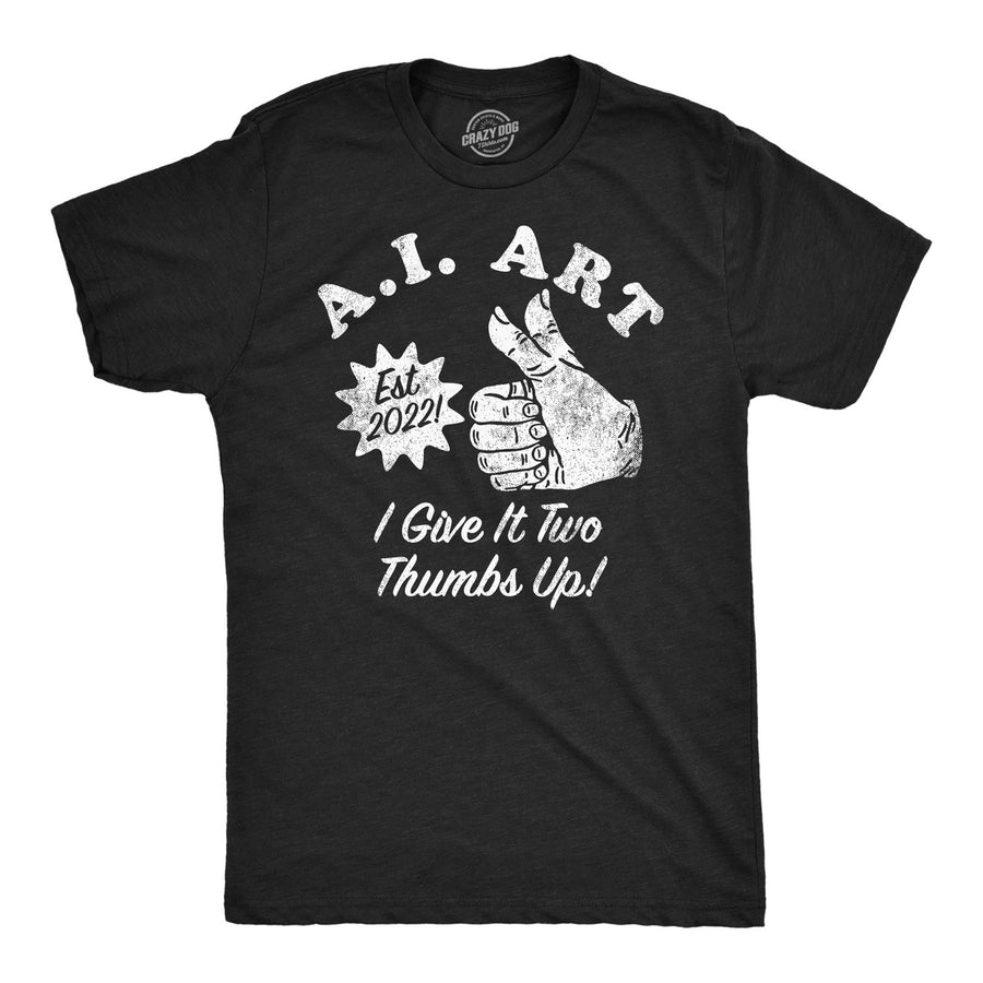 Mens Funny T Shirts AI Art Sarcastic Technology Graphic Tee For Men Image 1