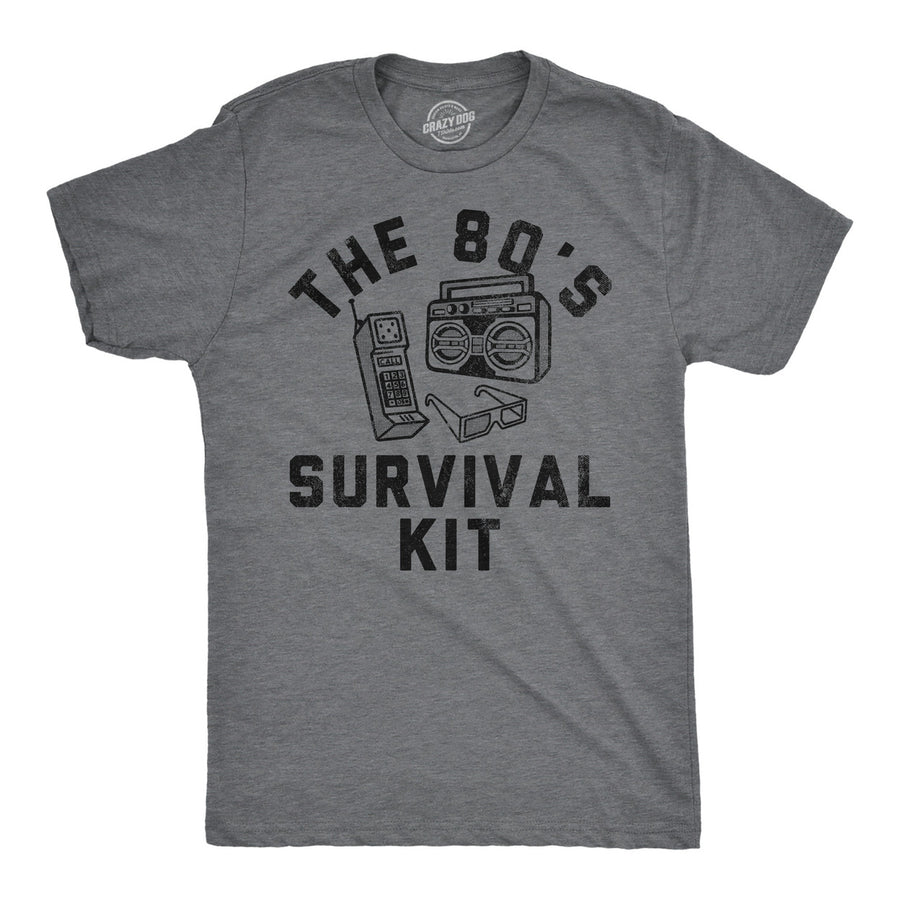 Mens Funny T Shirts The 80s Survival Kit Sarcastic Retro Graphic Tee For Men Image 1
