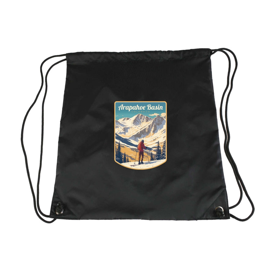 Arapahoe Basin Design A Souvenir Cinch Bag with Drawstring Backpack Image 1