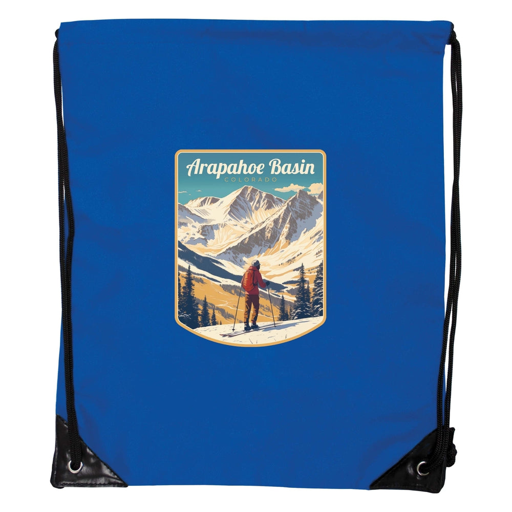 Arapahoe Basin Design A Souvenir Cinch Bag with Drawstring Backpack Image 2