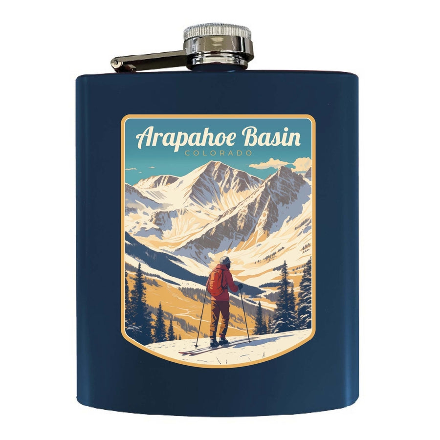 Arapahoe Basin Design A Souvenir 7 oz Steel Flask Matte Finish Image 1