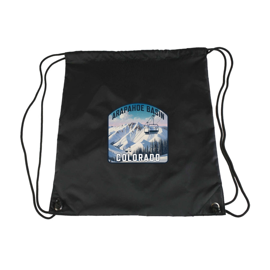 Arapahoe Basin Design B Souvenir Cinch Bag with Drawstring Backpack Image 1