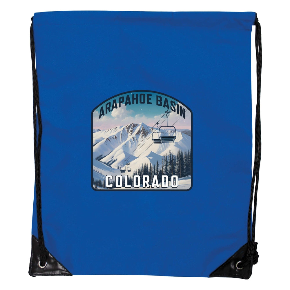 Arapahoe Basin Design B Souvenir Cinch Bag with Drawstring Backpack Image 2