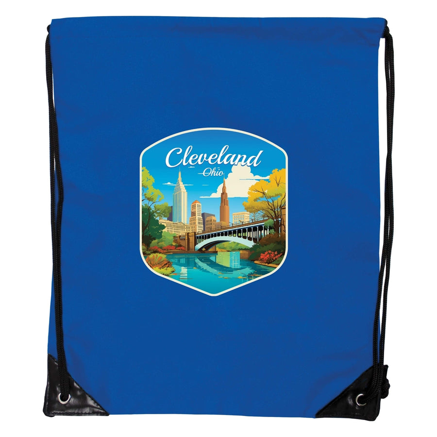Cleveland Ohio Design B Souvenir Cinch Bag with Drawstring Backpack Image 1