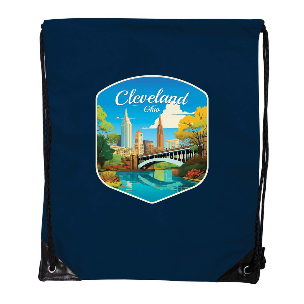 Cleveland Ohio Design B Souvenir Cinch Bag with Drawstring Backpack Image 2