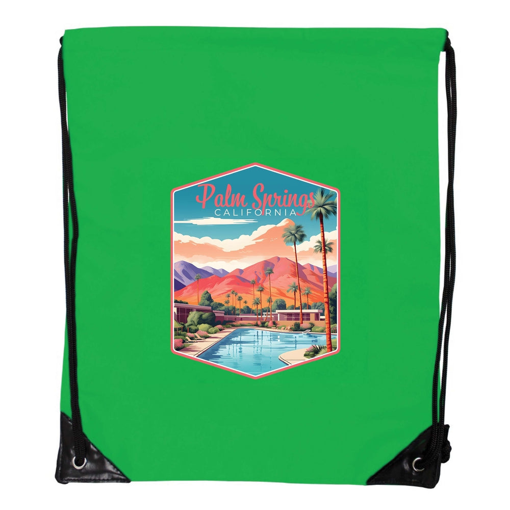 Palm Springs California Design B Souvenir Cinch Bag with Drawstring Backpack Image 2