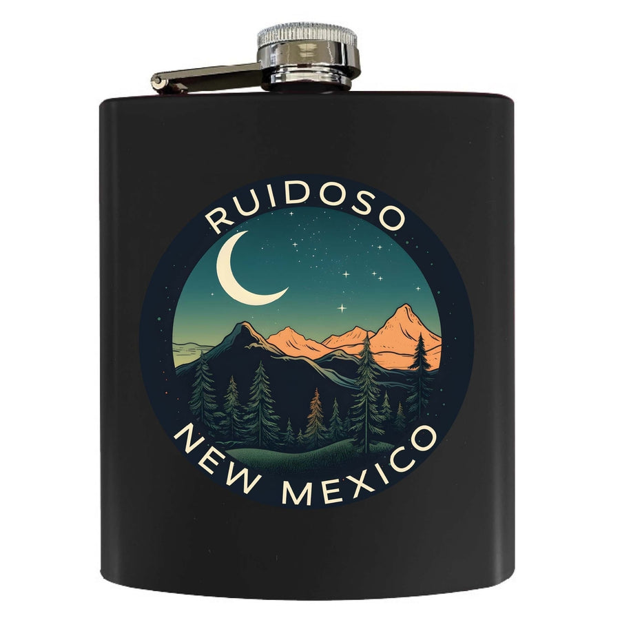 Ruidoso  Mexico Design A Souvenir 7 oz Steel Flask Matte Finish Image 1